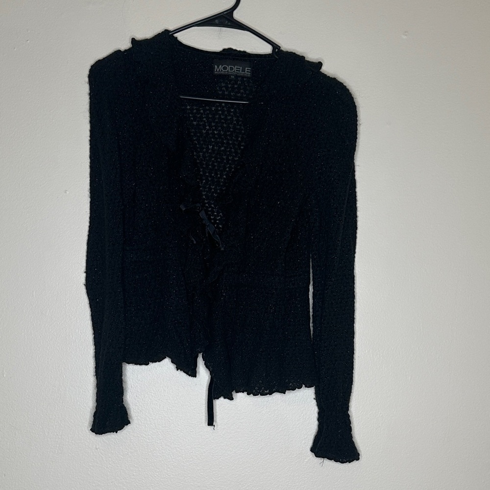 Elegant Black Cardigan Sweater